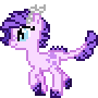 Size: 90x90 | Tagged: safe, artist:lost-our-dreams, oc, oc only, oc:crystal clarity, parent:rarity, parent:spike, parents:sparity, species:dracony, kilalaverse, animated, female, gif, hybrid, interspecies offspring, offspring, pixel art, simple background, solo, transparent background, trotting