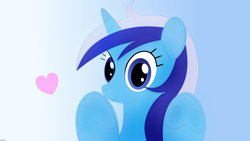 Size: 3840x2160 | Tagged: safe, artist:startledflowerpony, character:minuette, species:pony, species:unicorn, against glass, female, glass, heart, high res, mare, smiling, solo