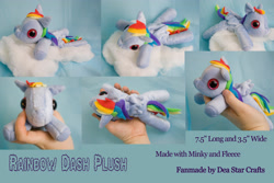 Size: 4272x2848 | Tagged: safe, artist:bluepaws21, character:rainbow dash, species:pegasus, species:pony, advertisement, beanie (plushie), cloud, female, irl, mare, photo, plushie, solo