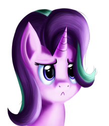 Size: 2275x2615 | Tagged: safe, artist:qbellas, character:starlight glimmer, species:pony, species:unicorn, episode:uncommon bond, g4, my little pony: friendship is magic, :<, female, mare, sad, simple background, solo, transparent background