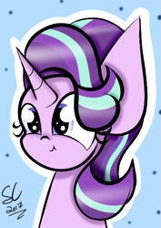 Size: 411x580 | Tagged: safe, artist:sugarcloud12, character:starlight glimmer, species:pony, species:unicorn, bust, cute, female, glimmerbetes, portrait, smiling, solo