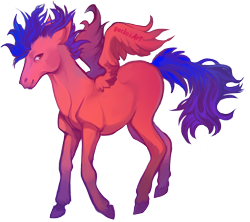 Size: 1552x1379 | Tagged: safe, artist:sitaart, oc, oc only, oc:lightning bug, species:pegasus, species:pony, blue hair, blue mane, colt, dungeons and dragons, foal, male, pathfinder, pen and paper rpg, pink fur, ponyfinder, rpg, signature, simple background, solo, tabletop gaming, transparent background