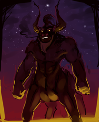 Size: 1570x1947 | Tagged: safe, artist:cuttledreams, character:lord tirek, species:centaur, intimidating, male, night, solo, stars
