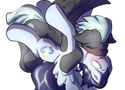 Size: 2924x2108 | Tagged: safe, artist:heyerika, character:soarin', character:thunderlane, species:pegasus, species:pony, blushing, eyes closed, floppy ears, gay, kissing, male, nose wrinkle, shipping, simple background, soarilane, spread wings, transparent background, wings