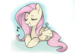 Size: 750x545 | Tagged: safe, artist:soulspade, character:fluttershy, cute, shyabetes, singing