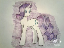 Size: 1012x760 | Tagged: safe, artist:ponime11, character:rarity, species:pony, species:unicorn, female, solo, traditional art