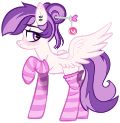 Size: 1653x1701 | Tagged: safe, artist:astralblues, oc, oc only, oc:mentol heart, species:pegasus, species:pony, clothing, female, mare, raised hoof, simple background, socks, solo, striped socks, transparent background