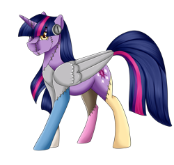 Size: 1024x970 | Tagged: safe, artist:crecious, character:twilight sparkle, character:twilight sparkle (alicorn), species:alicorn, species:pony, female, frankenstein's monster, looking at you, mare, monster pony, simple background, transparent background, zombie