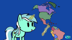 Size: 1280x720 | Tagged: safe, artist:yoshigreenwater, character:lyra heartstrings, species:pony, species:unicorn, animaniacs, el salvador, female, geography, magic, map, pointer, political map, solo, telekinesis