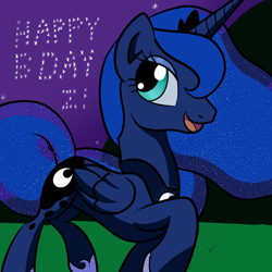 Size: 2000x2000 | Tagged: safe, artist:midwestbrony, character:princess luna, female, night, solo