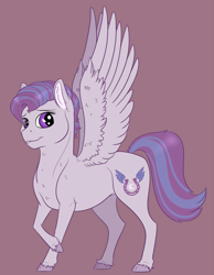Size: 1327x1711 | Tagged: safe, artist:ganashiashaka, oc, oc only, oc:lunar luck, parent:rumble, parent:scootaloo, parents:rumbloo, species:pegasus, species:pony, female, filly, offspring, simple background, solo