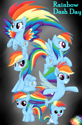Size: 1240x1900 | Tagged: safe, artist:liniitadash23, character:rainbow dash, species:pegasus, species:pony, species:seapony (g4), 2018, baby, baby dash, baby pony, cute, dashabetes, dashstorm, female, filly, mare, movie accurate, multeity, multicolored hair, rainbow dash day, rainbow power, seaponified, seapony rainbow dash, signature, smiling, species swap