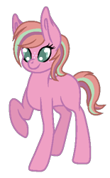 Size: 317x512 | Tagged: safe, artist:otakuchicky1, base used, oc, oc only, parent:big macintosh, parent:starlight glimmer, parents:glimmermac, species:earth pony, species:pony, blank flank, female, freckles, mare, offspring, raised hoof, simple background, solo, transparent background