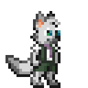 Size: 128x128 | Tagged: safe, artist:kelvin shadewing, community related, non-mlp oc, oc, oc only, oc:dr. wolf, species:anthro, species:wolf, animated, furry, male, non-pony oc, pixel art, simple background, solo, sprite, transparent background