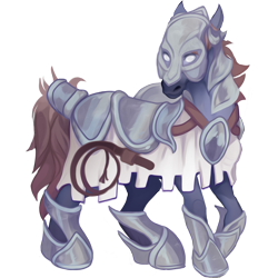 Size: 670x670 | Tagged: safe, artist:sitaart, oc, oc only, oc:kaolin, species:changeling, species:earth pony, species:pony, armor, brown hair, brown mane, cleric, dungeons and dragons, fantasy class, grey fur, male, pathfinder, pen and paper rpg, ponyfinder, priest, rpg, simple background, solo, stallion, tabletop gaming, transparent background, weapon, whip