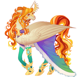 Size: 670x670 | Tagged: safe, artist:sitaart, oc, oc only, oc:queen illiana, species:alicorn, species:pony, clothing, dungeons and dragons, female, jewel, jewelry, mare, multicolored hair, orange eyes, pathfinder, pen and paper rpg, ponyfinder, royalty, rpg, simple background, solo, tabletop gaming, transparent background, white fur, wings