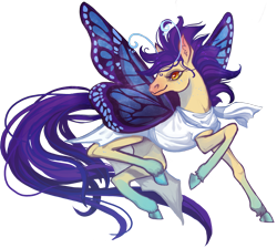 Size: 2013x1804 | Tagged: safe, artist:sitaart, oc, oc only, oc:glitter wing, species:flutter pony, species:pony, butterfly wings, clothing, dungeons and dragons, female, mare, orange eyes, pathfinder, pen and paper rpg, ponyfinder, purple hair, purple mane, rpg, simple background, solo, tabletop gaming, transparent background, white fur