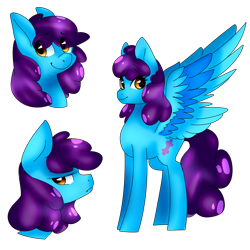 Size: 3000x3000 | Tagged: safe, artist:chloeprice228, oc, oc only, oc:polly, species:pegasus, species:pony, cute, female, frown, looking back, mare, simple background, smiling, solo, spread wings, transparent background, wings