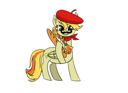Size: 5800x4217 | Tagged: safe, artist:syncedsart, oc, oc only, oc:little flame, species:pegasus, species:pony, absurd resolution, baguette, bread, digital art, female, food, france, french, gift art, mare, paint tool sai, simple background, solo, transparent background