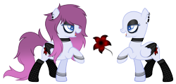 Size: 3060x1460 | Tagged: safe, artist:bloodlover2222, oc, oc only, species:pegasus, species:pony, choker, clothing, eyeshadow, female, makeup, mare, simple background, socks, solo, transparent background, two toned wings