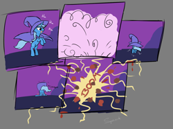 Size: 1280x953 | Tagged: dead source, safe, artist:spaerk, character:trixie, species:pony, species:unicorn, episode:magic duel, g4, my little pony: friendship is magic, butt, comic, explosion, female, mare, plot, spaghetti, trip, tripsie