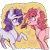 Size: 1920x1920 | Tagged: safe, artist:ebonytails, character:pinkie pie, character:rarity, species:earth pony, species:pony, species:unicorn, ship:raripie, female, heart, heart eyes, jewelry, lesbian, mare, marriage proposal, prehensile mane, proposal, ring, shipping, simple background, smiling, starry eyes, transparent background, wedding ring, wingding eyes