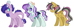 Size: 1550x582 | Tagged: safe, artist:nightmarye, oc, oc only, parent:quibble pants, parent:rainbow dash, parent:rarity, parent:spike, parent:starlight glimmer, parent:thorax, parents:glimax, parents:quibbledash, parents:sparity, species:changepony, species:dracony, species:pegasus, species:pony, female, hybrid, interspecies offspring, mare, offspring, simple background, white background