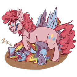 Size: 1920x1920 | Tagged: safe, artist:ebonytails, character:pinkie pie, character:rainbow dash, species:earth pony, species:pegasus, species:pony, duo, face doodle, female, frog (hoof), heart, heart eyes, hoof heart, mare, marker, prank, simple background, sleeping, transparent background, underhoof, wingding eyes, zzz