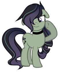 Size: 879x1057 | Tagged: safe, artist:nightmarye, oc, oc only, oc:delena symphony, parent:coloratura, parent:octavia melody, parents:taviratura, species:earth pony, species:pony, female, floppy ears, magical lesbian spawn, mare, offspring, simple background, solo, transparent background