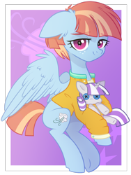Size: 946x1258 | Tagged: safe, artist:astralblues, character:twilight velvet, character:windy whistles, species:pegasus, species:pony, button eyes, female, freckles, infidelity, lesbian, looking at you, mare, plushie, shipping, simple background, smiling, solo, transparent background, velvetwhistles