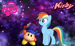 Size: 1440x900 | Tagged: safe, artist:arcgaming91, artist:mortris, character:rainbow dash, crossover, kirby, kirby star allies