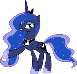 Size: 3656x3539 | Tagged: safe, artist:drakizora, character:princess luna, species:alicorn, species:pony, .svg available, female, high res, mare, raised hoof, simple background, singing, solo, transparent background, vector