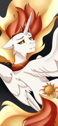 Size: 1013x2208 | Tagged: safe, artist:crecious, character:daybreaker, character:princess celestia, species:alicorn, species:pony, bookmark, female, looking at you, looking back, looking back at you, mare