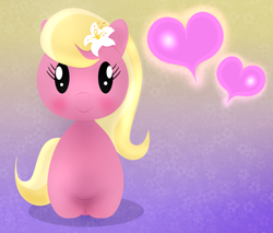 Size: 1856x1580 | Tagged: safe, artist:startledflowerpony, character:lily, character:lily valley, species:pony, chibi, female, heart, solo