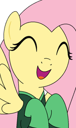 Size: 516x860 | Tagged: safe, artist:author92, character:fluttershy, species:pegasus, species:pony, alternate costumes, brightly colored ninjas, female, kunoichi, ninja, simple background, smiling, solo, transparent background