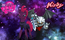 Size: 1440x900 | Tagged: safe, artist:arcgaming91, character:tempest shadow, species:pony, species:unicorn, my little pony: the movie (2017), broken horn, crossover, dark meta knight, eye scar, hoof shoes, kirby, kirby star allies, nintendo, scar, video game