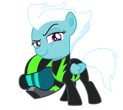 Size: 2164x1928 | Tagged: safe, artist:meimisuki, artist:venomous-cookietwt, base used, character:fleetfoot, species:pegasus, species:pony, episode:the washouts, g4, my little pony: friendship is magic, alternate universe, female, filly, helmet, simple background, solo, washouts uniform, white background, younger