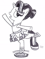 Size: 2369x3107 | Tagged: safe, artist:drchrisman, character:starlight glimmer, episode:a royal problem, g4, my little pony: friendship is magic, black and white, clothing, glimmerina, grayscale, monochrome, traditional art, tutu