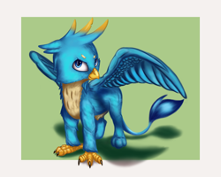 Size: 3500x2800 | Tagged: safe, artist:qbellas, character:gallus, species:griffon, claws, male, paws, simple background, solo, wings