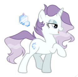 Size: 1581x1561 | Tagged: safe, artist:nightmarye, oc, oc:opal spectrum, parent:rarity, parent:soarin', parents:soarity, species:pony, species:unicorn, female, mare, offspring, raised hoof, simple background, solo, transparent background