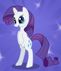 Size: 2500x2913 | Tagged: safe, artist:sandra626, character:rarity, species:pony, species:unicorn, bipedal, female, open mouth, shadow, smiling, solo, sparkles