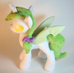 Size: 1200x1185 | Tagged: safe, artist:yukamina-plushies, oc, oc only, species:reformed changeling, changedling oc, horn, irl, photo, plushie, solo, wings
