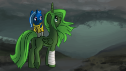Size: 960x540 | Tagged: safe, artist:gingermint, artist:icekatze, oc, oc only, fallout equestria