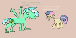 Size: 807x411 | Tagged: safe, artist:bigrigs, character:bon bon, character:lyra heartstrings, character:sweetie drops, species:human, species:pony, amazing meme, hand, hand wings, implied princess celestia, meme, ms paint skills almost non-existent, shitposting, the fun has been doubled, wat