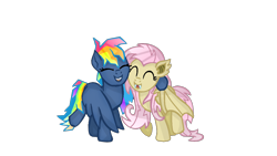 Size: 1288x724 | Tagged: safe, artist:yaycelestia0331, character:evil pie hater dash, character:flutterbat, character:fluttershy, character:rainbow dash, species:bat pony, episode:secrets and pies, g4, my little pony: friendship is magic, adorapiehater, bat ponified, cute, race swap, shyabates, shyabetes, simple background, smiling, transparent background
