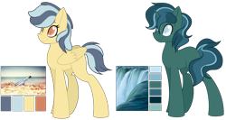 Size: 2005x1069 | Tagged: safe, artist:otakuchicky1, oc, oc only, species:pegasus, species:pony, species:unicorn, female, male, mare, reference sheet, simple background, stallion, transparent background