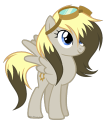 Size: 899x1051 | Tagged: safe, artist:nightmarye, base used, oc, oc:max whooves, parent:derpy hooves, parent:doctor whooves, parents:doctorderpy, species:pegasus, species:pony, female, goggles, mare, offspring, simple background, solo, transparent background