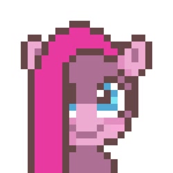 Size: 1000x1000 | Tagged: safe, artist:ume89s, character:pinkamena diane pie, character:pinkie pie, species:pony, bust, cute, cuteamena, female, looking at you, mare, pixel art, portrait, smiling, solo