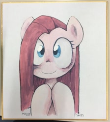 Size: 1073x1200 | Tagged: safe, artist:ume89s, character:pinkamena diane pie, character:pinkie pie, species:pony, cute, cuteamena, female, looking at you, mare, smiling