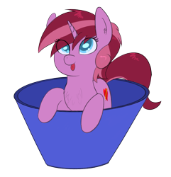 Size: 1853x1921 | Tagged: safe, artist:eyeburn, oc, oc only, oc:sugary violet, species:pony, blep, cup, cup of pony, micro, silly, tongue out